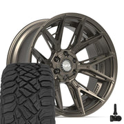 Set(4) 22x10 4P40 Satin Bronze - 6x135 &amp; 6x139.7 -18ET with 33x12.50r22 Sailun TerraMax RT Tires &amp; TPMS