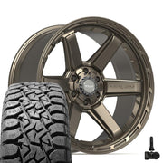 22" 4PLAY Wheels fit GM-Ford-Lincoln-Nissan-Toyota - 4P63 Satin Bronze 22x10, TBB Tires &amp; TPMS Set