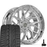 Set(4) 22x10 4PL28 Chrome - 6x135 &amp; 6x139.7 -18ET with 285/45r22 Ironman iMove GEN 2 SUV Tires &amp; TPMS