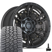 17" 4PLAY Wheels fit GM-Ford-Lincoln-Nissan-Toyota - 4PS01 Satin Black 17x9, Sailun Tires &amp; TPMS Set