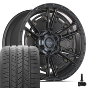 20" 4PLAY Wheels fit GM-Ford-Lincoln-Nissan-Toyota - 4PS01 Satin Black 20x9, Goodyear Tires &amp; TPMS Set