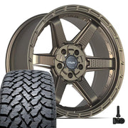 Set(5) 20x9 4PS63 Satin Bronze - 5x127 &amp; 5x139.7 -6ET with 275/55r20 TBB TS-37 AT Tires &amp; TPMS