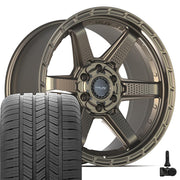 20" 4PLAY Wheels fit GM-Ford-Lincoln-Nissan-Toyota - 4PS63 Satin Bronze 20x9, Goodyear Tires &amp; TPMS Set