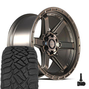 Set(4) 17x9 4PS63 Satin Bronze - 6x135 &amp; 6x139.7 -6ET with 33x12.50r17 Sailun TerraMax RT Tires &amp; TPMS