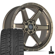 22" 4PLAY Wheels fit GM-Ford-Lincoln-Nissan-Toyota - 4PS63 Satin Bronze 22x9, Ironman Tires &amp; TPMS Set
