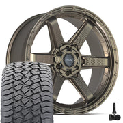 22" 4PLAY Wheels fit GM-Ford-Lincoln-Nissan-Toyota - 4PS63 Satin Bronze 22x9, Sailun Tires &amp; TPMS Set