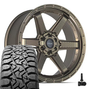 Set(4) 22x9 4PS63 Satin Bronze - 6x135 &amp; 6x139.7 -6ET with 33x12.50r22 TBB TS-57 RT Tires &amp; TPMS