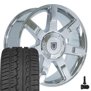 22" Replica Wheels fit Cadillac Escalade - CA80 Chrome 22x9, Ironman Tires &amp; TPMS Set