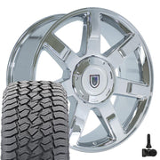 22" Replica Wheels fit Cadillac Escalade - CA80 Chrome 22x9, Sailun Tires &amp; TPMS Set