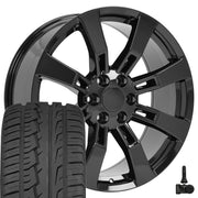 Set(4) 22x9 CA82 Gloss Black - 6x139.7 +31ET with 285/45r22 Ironman iMove GEN 2 SUV Tires &amp; TPMS