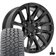20" Replica Wheels fit Cadillac Escalade - CA90 Satin Black 20x9, Sailun Tires &amp; TPMS Set