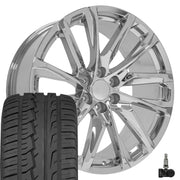 Set(4) 24x10 CA90 Chrome - 6x139.7 +28ET with 295/35r24 Ironman iMove GEN 2 Tires &amp; TPMS