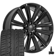 Set(4) 24x10 CA91 Satin Black - 6x139.7 +28ET with 305/35r24 Ironman iMove GEN 2 Tires &amp; TPMS