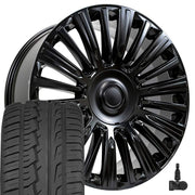 Set(4) 24x10 CA92 Satin Black - 6x139.7 +28ET with 295/35r24 Ironman iMove GEN 2 Tires &amp; TPMS