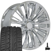 Set(4) 22x9 CA93 Chrome - 6x139.7 +28ET with 285/45r22 Ironman iMove GEN 2 SUV Tires &amp; TPMS
