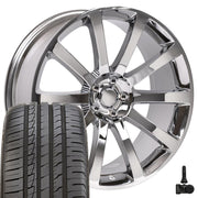 20" Replica Wheels fit Chrysler 300 - CL02 Chrome 20x9, Ironman Tires &amp; TPMS Set