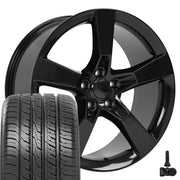 20" Replica Wheels fit Chevrolet Camaro - CV11 Gloss Black 20x9, Ironman Tires &amp; TPMS Set
