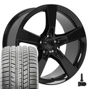 Set(4) 20x9 CV11 Gloss Black - 5x120 +35ET with 275/40r20 Sailun Atrezzo SVA2 Tires &amp; TPMS