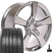 20" Replica Wheels fit Chevrolet Camaro - CV11 Chrome 20x9, Ironman Tires &amp; TPMS Set