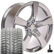Set(4) 20x9 CV11 Chrome - 5x120 +35ET with 245/45r20 Sailun Atrezzo SVA2 Tires &amp; TPMS