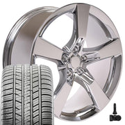 Set(4) 20x9 CV11 Chrome - 5x120 +35ET with 275/40r20 Sailun Atrezzo SVA2 Tires &amp; TPMS