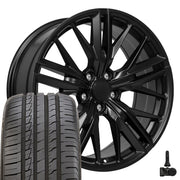 Set(4) 20x8.5 CV25 Satin Black - 5x120 +25ET with 245/45r20 Ironman iMove GEN 2 Tires &amp; TPMS