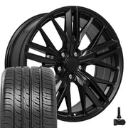 Set(4) 20x8.5 CV25 Satin Black - 5x120 +25ET with 245/45r20 Ironman iMove GEN 3 Tires &amp; TPMS
