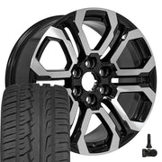 Set(4) 20x9 CV28 Gloss Black Machined - 6x139.7 +28ET with 275/55r20 Ironman iMove GEN 2 SUV Tires &amp; TPMS