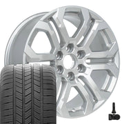 Set(4) 20x9 CV28 Gloss Silver - 6x139.7 +28ET with 275/55r20 Goodyear Eagle LS2 Tires &amp; TPMS