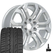 Set(4) 20x9 CV28 Gloss Silver - 6x139.7 +28ET with 275/55r20 Ironman iMove GEN 2 SUV Tires &amp; TPMS
