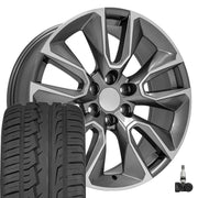 Set(4) 22x9 CV32 Gloss Gunmetal Machined - 6x139.7 +28ET with 285/45r22 Ironman iMove GEN 2 SUV Tires &amp; TPMS