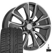 Set(4) 24x10 CV32 Gloss Gunmetal Machined - 6x139.7 +28ET with 305/35r24 Ironman iMove GEN 2 Tires &amp; TPMS