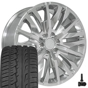 Set(4) 22x9 CV33 Polished - 6x139.7 +28ET with 285/45r22 Ironman iMove GEN 2 SUV Tires &amp; TPMS