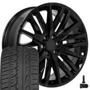 Set(4) 24x10 CV33 Gloss Black - 6x139.7 +28ET with 305/35r24 Ironman iMove GEN 2 Tires &amp; TPMS