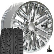 Set(4) 20x9 CV37 Chrome - 6x139.7 +28ET with 275/55r20 Ironman iMove GEN 2 SUV Tires &amp; TPMS