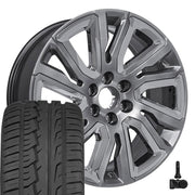 Set(4) 22x9 CV39 Gloss Hyper Silver with Chrome Insert - 6x139.7 +28ET with 285/45r22 Ironman iMove GEN 2 SUV Tires &amp; TPMS