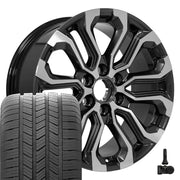 Set(4) 20x9 CV42 Gloss Gunmetal Machined - 6x139.7 +28ET with 275/55r20 Goodyear Eagle LS2 Tires &amp; TPMS
