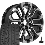 Set(4) 20x9 CV42 Gloss Gunmetal Machined - 6x139.7 +28ET with 275/55r20 Ironman iMove GEN 2 SUV Tires &amp; TPMS