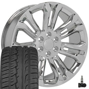 Set(4) 22x9 CV43 Chrome - 6x139.7 +24ET with 285/45r22 Ironman iMove GEN 2 SUV Tires &amp; TPMS