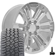 20" Replica Wheels fit GMC Yukon 1500 - CV44 Chrome 20x9, Sailun Tires &amp; TPMS Set