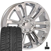 Set(4) 22x9 CV44 Chrome - 6x139.7 +24ET with 285/45r22 Ironman iMove GEN 2 SUV Tires &amp; TPMS