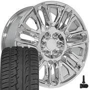 Set(4) 22x9 CV57 Chrome with Chrome Insert - 6x139.7 +28ET with 285/45r22 Ironman iMove GEN 2 SUV Tires &amp; TPMS
