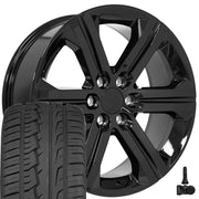 Set(4) 22x9 CV60 Gloss Black - 6x139.7 +24ET with 285/45r22 Ironman iMove GEN 2 SUV Tires &amp; TPMS