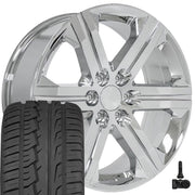 Set(4) 22x9 CV60 Chrome - 6x139.7 +24ET with 285/45r22 Ironman iMove GEN 2 SUV Tires &amp; TPMS