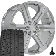 Set(4) 24x10 CV60 Chrome - 6x139.7 +30ET with 295/35r24 Ironman iMove GEN 2 Tires &amp; TPMS