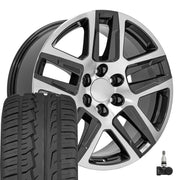 Set(4) 20x9 CV63 Gloss Gunmetal Machined - 6x139.7 +28ET with 275/55r20 Ironman iMove GEN 2 SUV Tires &amp; TPMS