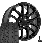 Set(4) 22x9 CV67 Satin Black - 6x139.7 +28ET with 285/45r22 Ironman iMove GEN 2 SUV Tires &amp; TPMS