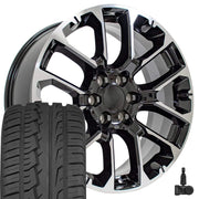 Set(4) 22x9 CV67 Gloss Black Machined - 6x139.7 +28ET with 285/45r22 Ironman iMove GEN 2 SUV Tires &amp; TPMS