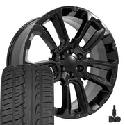 Set(4) 24x10 CV68 Satin Black - 6x139.7 +28ET with 295/35r24 Ironman iMove GEN 2 Tires &amp; TPMS