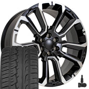 Set(4) 24x10 CV68 Satin Black with Milled Edge - 6x139.7 +28ET with 305/35r24 Ironman iMove GEN 2 Tires &amp; TPMS